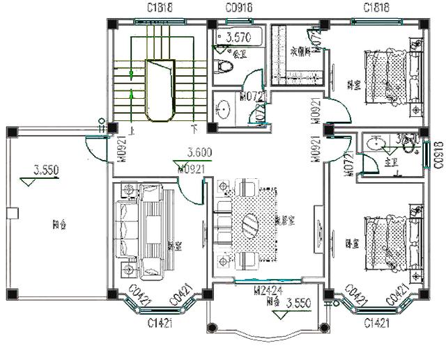 3棟帶車庫(kù)且風(fēng)格也相同的三層別墅，大氣簡(jiǎn)約，你更喜歡哪一款呢？