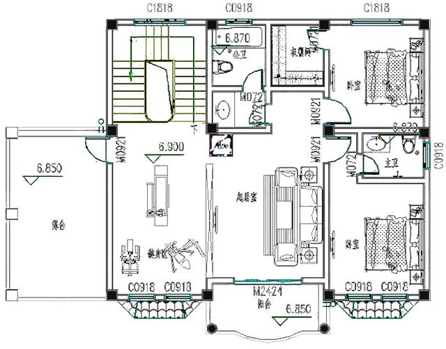 3棟帶車庫(kù)且風(fēng)格也相同的三層別墅，大氣簡(jiǎn)約，你更喜歡哪一款呢？