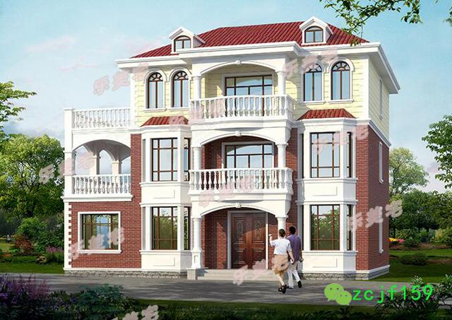 3棟帶車庫(kù)且風(fēng)格也相同的三層別墅，大氣簡(jiǎn)約，你更喜歡哪一款呢？