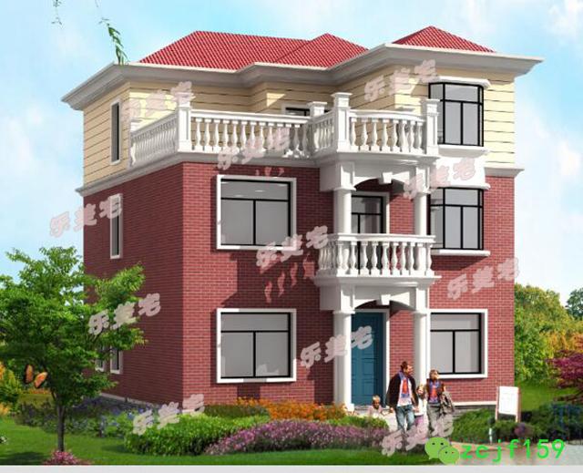 占地115平三層農村別墅設計圖，外觀精美漂亮，經典實用。