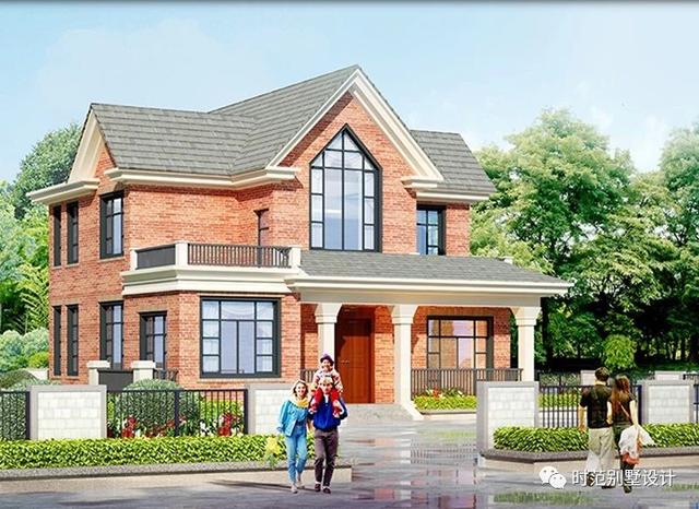 20萬現(xiàn)代二層別墅設(shè)計(jì)圖，配色清爽，帶露臺，適合農(nóng)村自建