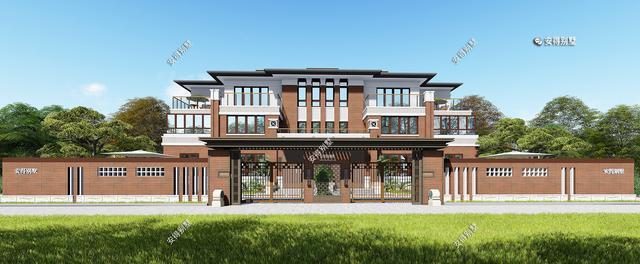 兄弟雙拼合建新中式雙拼別墅，造型新穎大氣，平面布局合理，全村上下沒有人不羨慕。