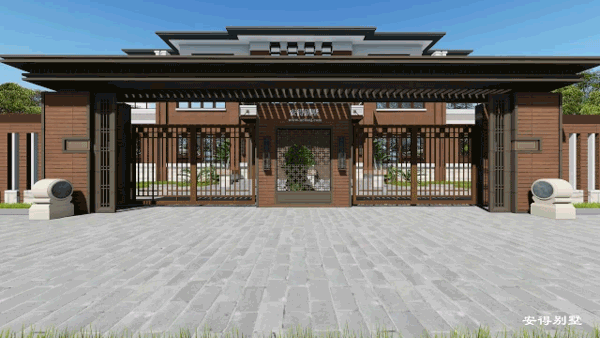 兄弟雙拼合建新中式雙拼別墅，造型新穎大氣，平面布局合理，全村上下沒有人不羨慕。