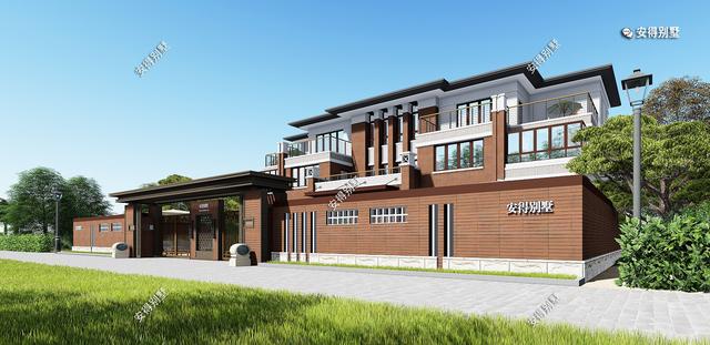 兄弟雙拼合建新中式雙拼別墅，造型新穎大氣，平面布局合理，全村上下沒有人不羨慕。