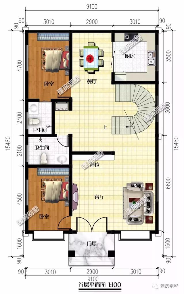兩棟面寬10米以內(nèi)的四層別墅圖，兩棟風(fēng)格是完全不一樣的，但偏偏都很讓人喜歡