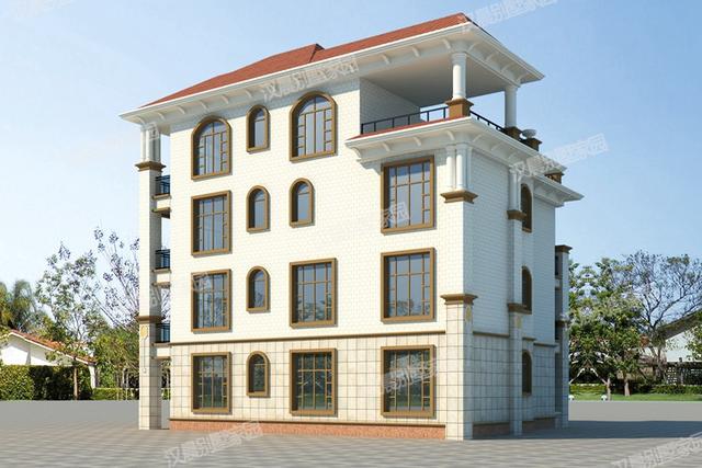 15米x13.8米三層半四層農村別墅設計圖，復式大客廳，簡單大氣。你喜歡嗎？