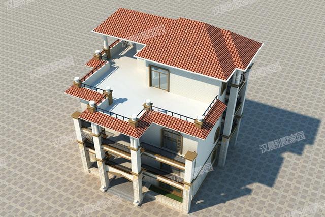 15米x13.8米三層半四層農村別墅設計圖，復式大客廳，簡單大氣。你喜歡嗎？