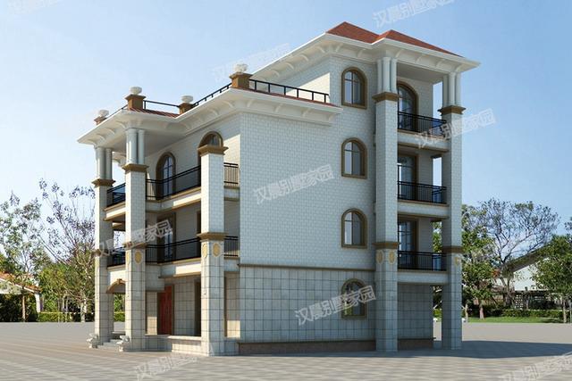 15米x13.8米三層半四層農村別墅設計圖，復式大客廳，簡單大氣。你喜歡嗎？