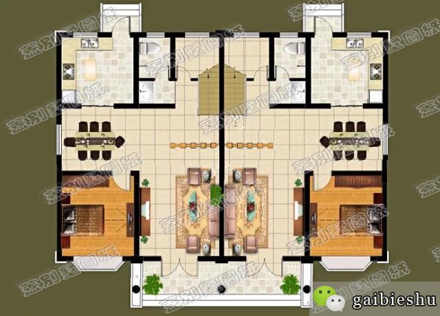 二層兄弟雙拼別墅設(shè)計(jì)圖，建造這樣的戶型，幾十年不過時(shí)，實(shí)用耐看。