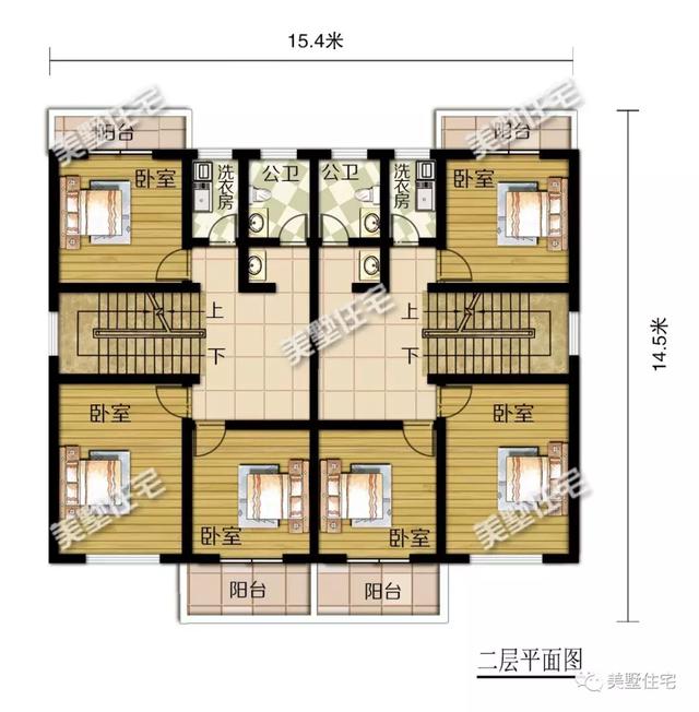 占地188平的三層雙拼別墅設計圖，經濟實用，十里八鄉都來夸。