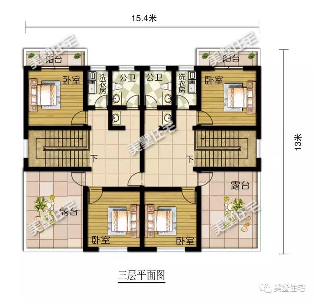 占地188平的三層雙拼別墅設計圖，經濟實用，十里八鄉都來夸。