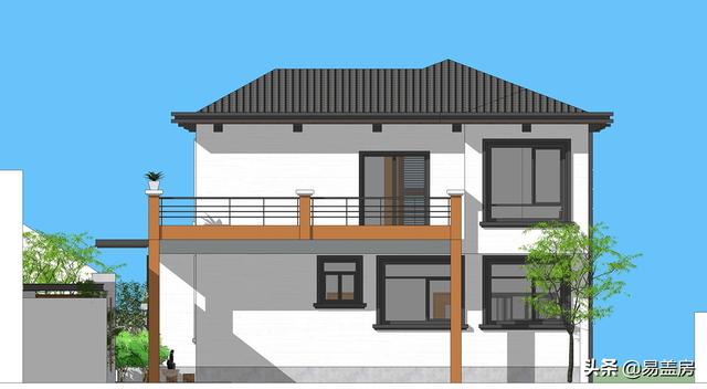 10.8m×12.4m現(xiàn)代二層別墅設(shè)計圖，舒服老人房農(nóng)村鄉(xiāng)親都羨慕