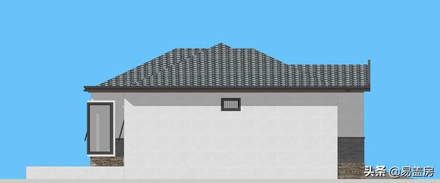 11.2m×12.5m北京一層現(xiàn)代別墅設(shè)計圖，造價21萬，落地窗大平臺真舒服