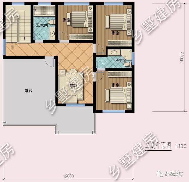 占地116平二層農村小別墅設計圖，大氣時尚，實用經濟，難得一見的好戶型。