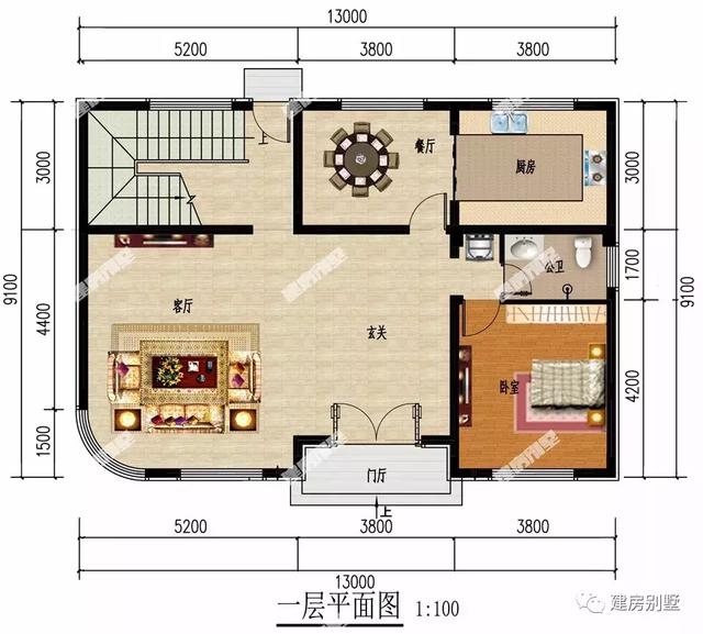 13×9.1米四層農村別墅設計圖，帶大露臺和涼亭，豪華氣派，布局滿分。