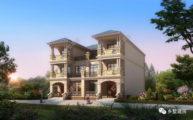 14.9X16.8米雙拼三層別墅設計圖，兄弟姐妹住在一起其樂融融。