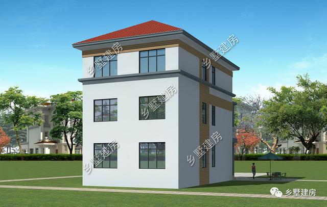 現代風格三層別墅，大玻璃窗設計，室內亮堂，窄面寬也能走路帶風。