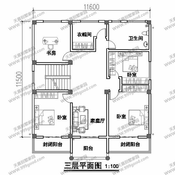 3款平屋頂設(shè)計(jì)的三層別墅設(shè)計(jì)圖，漂亮實(shí)用還洋氣，第1棟帶地下室。