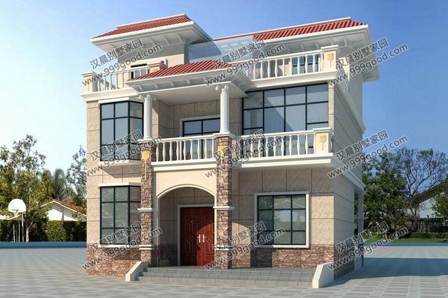 3款平屋頂設(shè)計(jì)的三層別墅設(shè)計(jì)圖，漂亮實(shí)用還洋氣，第1棟帶地下室。