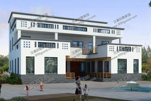 3款平屋頂設(shè)計(jì)的三層別墅設(shè)計(jì)圖，漂亮實(shí)用還洋氣，第1棟帶地下室。