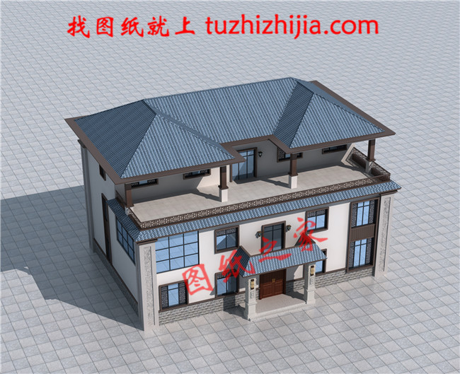 2019農村三層新中式別墅圖，占地240平米