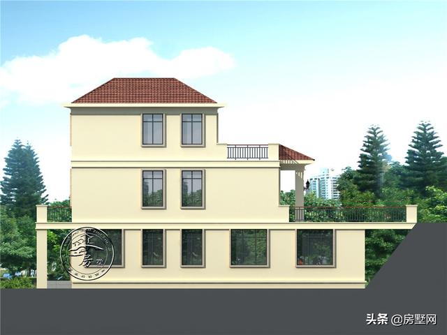 三層簡歐別墅設計圖，處在低洼地段，看看業主是如何解決的。