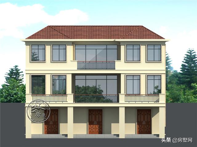 三層簡歐別墅設計圖，處在低洼地段，看看業主是如何解決的。