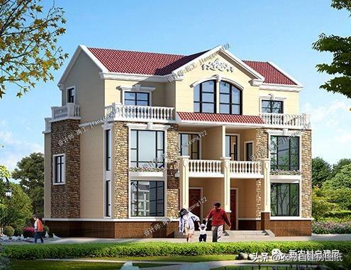 3款兄弟雙拼別墅設計圖，建成之后可以說是村里首屈一指的大氣。