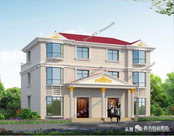 3款兄弟雙拼別墅設計圖，建成之后可以說是村里首屈一指的大氣。