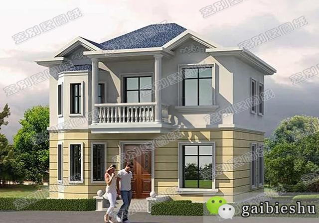 占地75平米的經典歐式二層別墅，樸素典雅，主體造價15萬。