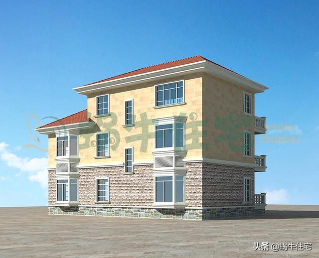簡歐三層農村別墅設計圖，簡潔大方，坡屋頂設計，功能分區合理，最適合老百姓的自建房