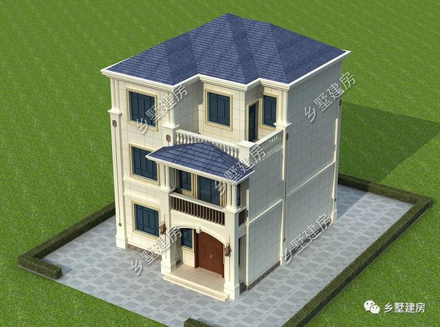 占地90平的三層歐式別墅設計圖，色調溫暖又素雅，南北通透，小宅基地的福音！