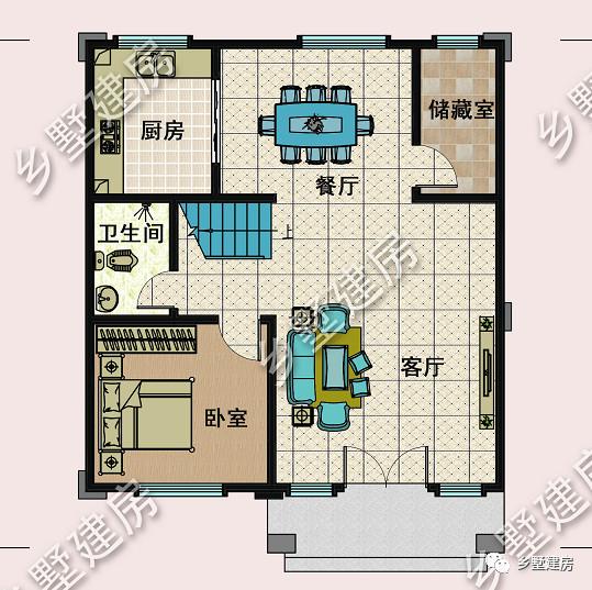 占地90平的三層歐式別墅設計圖，色調溫暖又素雅，南北通透，小宅基地的福音！
