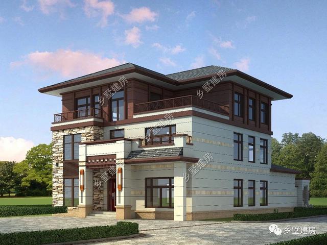 12.5X18.1米現(xiàn)代風(fēng)三層別墅設(shè)計(jì)圖，優(yōu)雅別致，穩(wěn)重不單調(diào)。