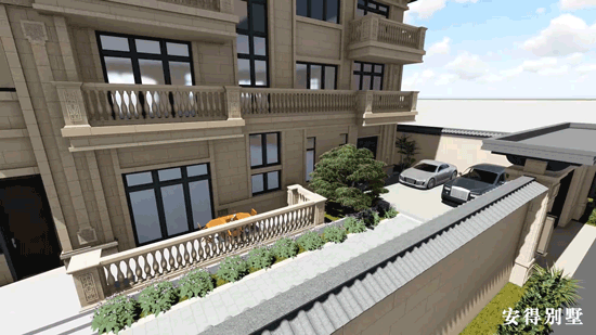 經典耐看的三層歐式別墅設計圖，寬敞大氣，帶庭院、大客廳、大車庫、大露臺，臥室套房。