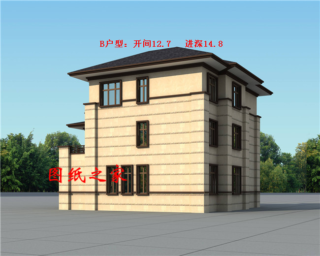 精選五套人氣頗高的三層中式別墅，五種戶型，五種尺寸