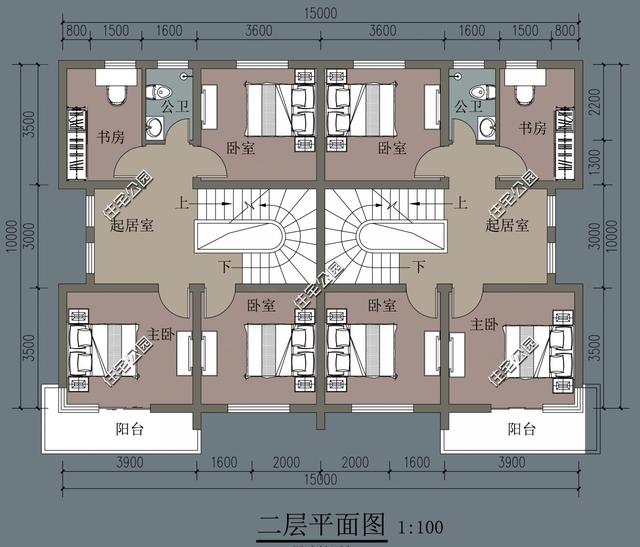 兩兄弟合建三層新中式雙拼別墅設計圖，端莊素雅在，造價65萬。