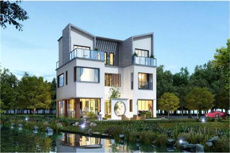 現代中式風三層別墅設計圖，7室4廳4衛，享受大自然的樂趣。