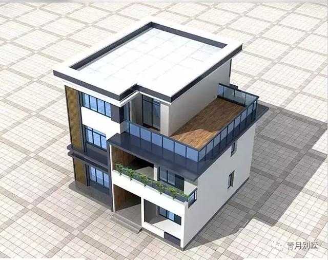 現(xiàn)代三層小別墅，占地130平米，外觀時(shí)尚美觀，適合農(nóng)村自建