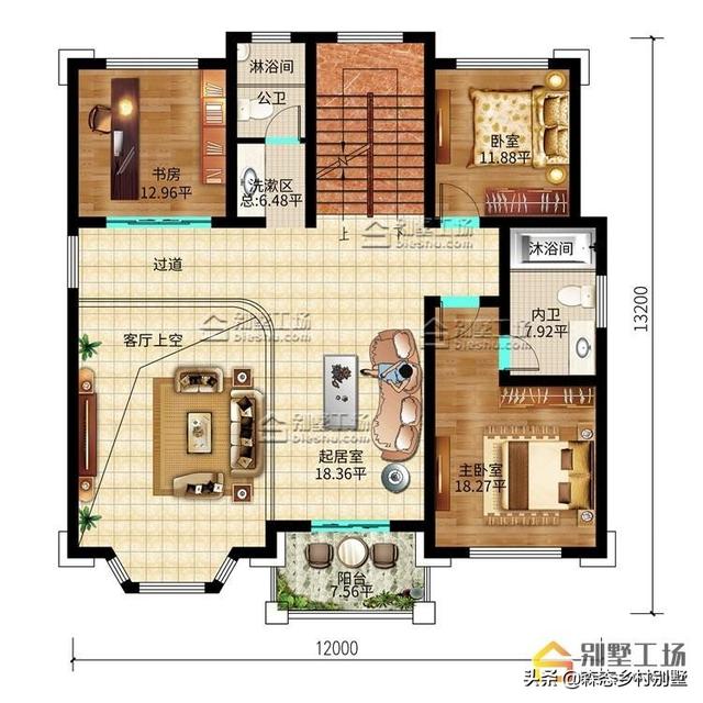 12.00x13.2米三層自建別墅設(shè)計(jì)圖，優(yōu)雅大氣，“名利”雙收，何樂(lè)而不為？