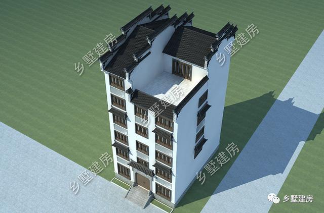 10.26X13.56米的六層徽派別墅設(shè)計(jì)圖，徽派照樣能建高層，那在整個(gè)鎮(zhèn)上，可是最耀眼的呢！