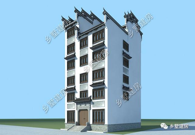 10.26X13.56米的六層徽派別墅設(shè)計(jì)圖，徽派照樣能建高層，那在整個(gè)鎮(zhèn)上，可是最耀眼的呢！