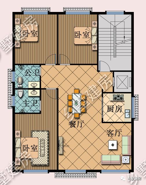 10.26X13.56米的六層徽派別墅設(shè)計(jì)圖，徽派照樣能建高層，那在整個(gè)鎮(zhèn)上，可是最耀眼的呢！