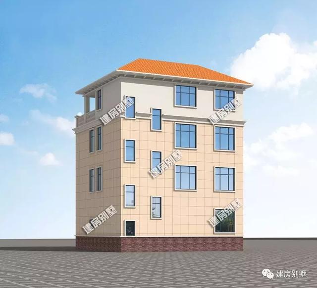 簡約且氣派的四層農村別墅戶型，室內臥室多，配置也齊全。