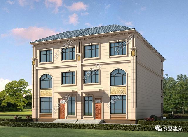 典雅的歐式三層雙拼別墅設計圖，新設計的別墅款式真是好看又實用！