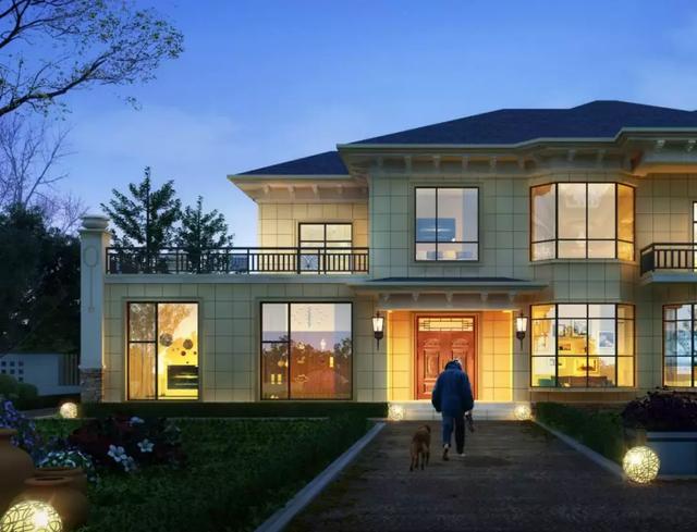 二層歐式別墅設計圖，20X9兩面寬，小進深，農村別墅還可以這樣建？