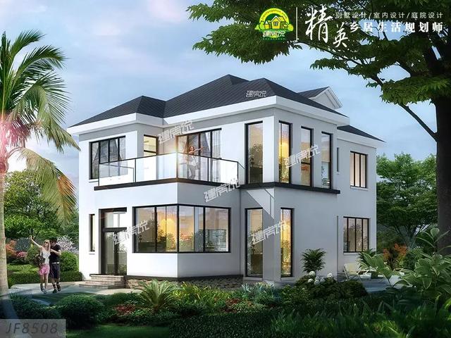 90后都開始建別墅了，二層現代極簡別墅設計圖推薦，30萬搞定