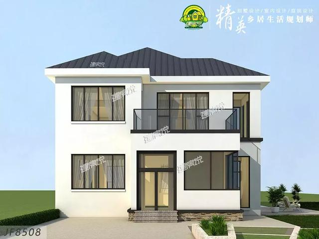 90后都開始建別墅了，二層現代極簡別墅設計圖推薦，30萬搞定