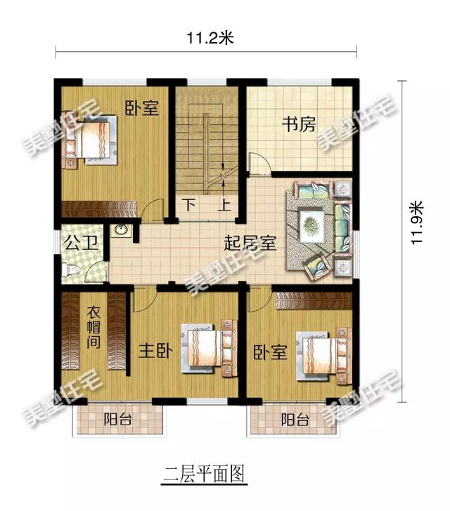 開間11米的實用戶型設(shè)計圖，過年回家建一棟，照顧父母更方便