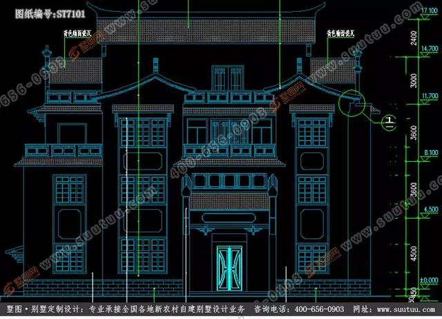 超大超豪華21.8×15.6米徽派風格別墅設計圖推薦，主體造價百萬